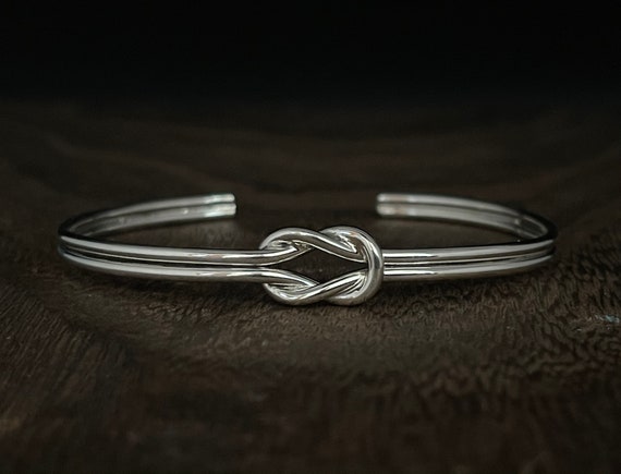 Celtic Love Knot Silver Cuff Bracelet 925 Sterling Silver Etsy