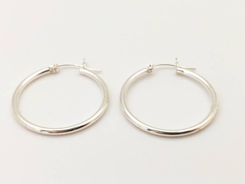 Small to Medium Size Hoop Earrings // 925 Sterling Silver // | Etsy
