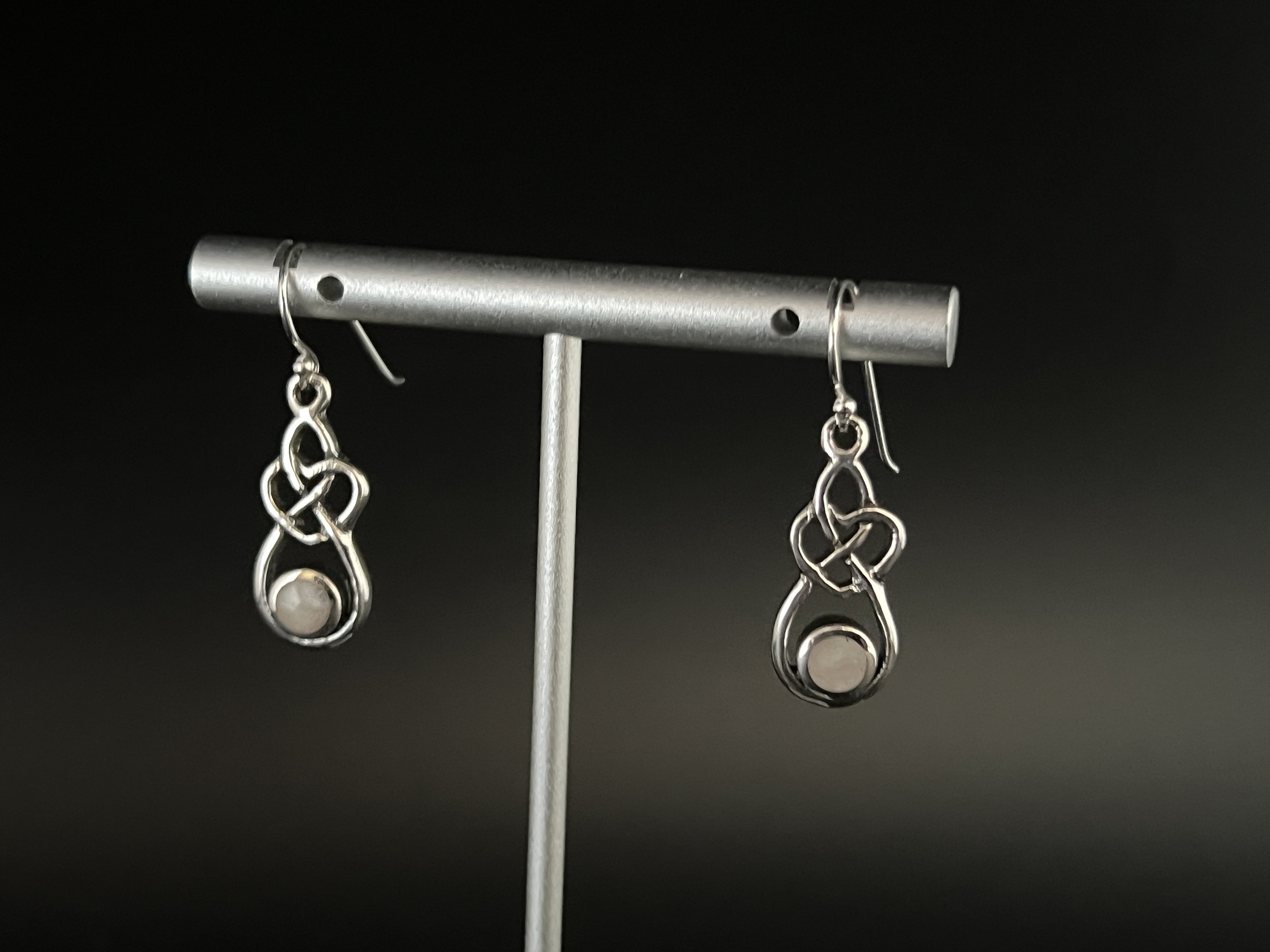 YAFEINI Orecchini Celtica A Cerchio Con Pietra Di Luna In Argento Sterling 925 Donna