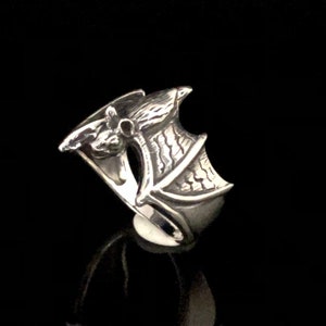 Large Bat Ring // Flying Bat Ring // Silver Bat Ring // 925 Sterling Silver // Sizes 6 to 12