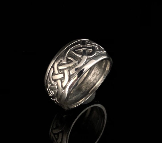Men's Celtic Ring Celtic Band Ring Silver Celtic Ring Etsy