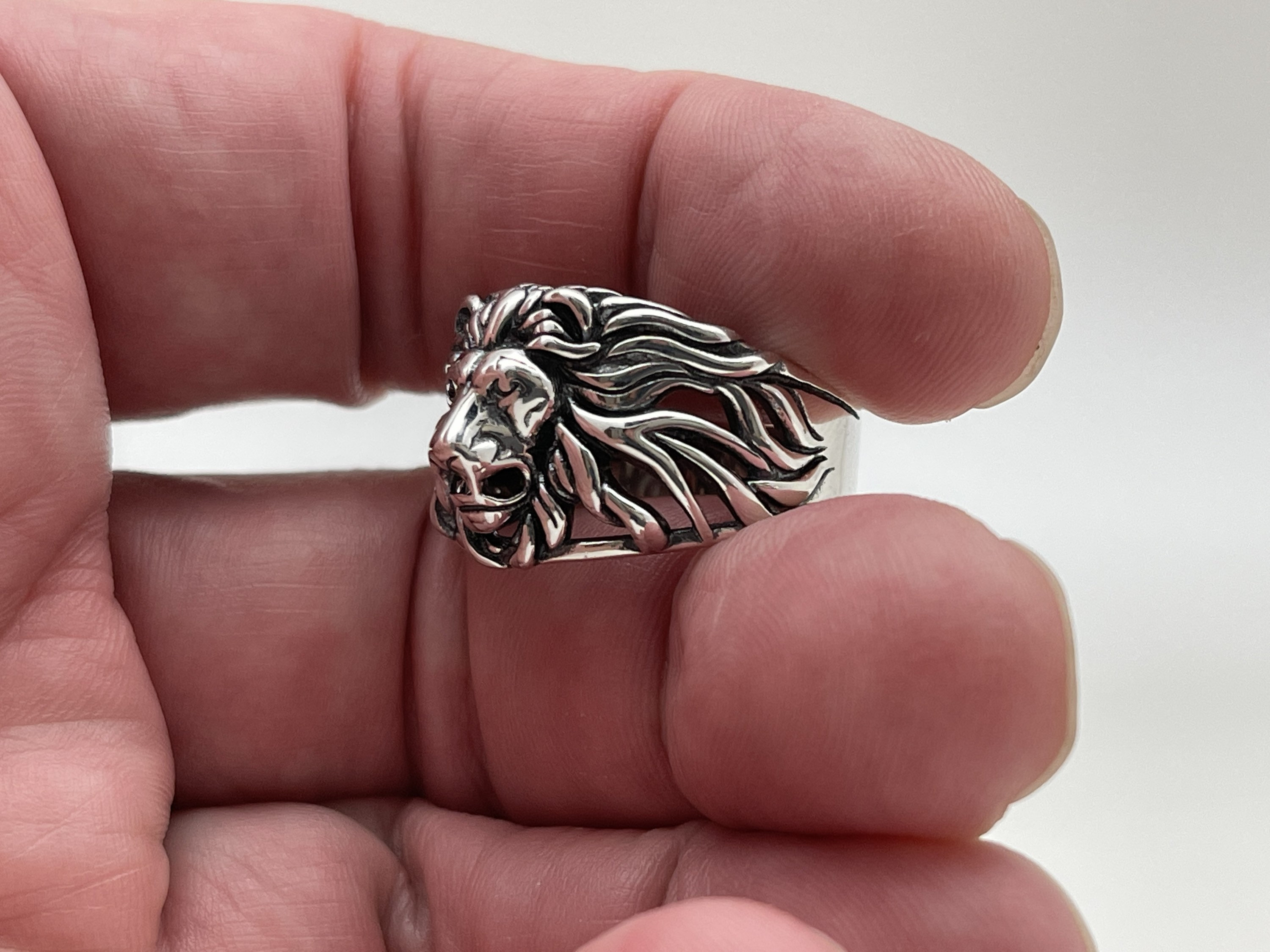 Lion sterling sale silver ring