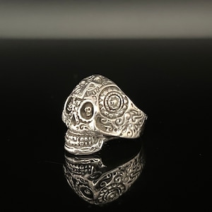 Day of the Dead-schedelring - 925 sterlingzilver - Day of the Dead-zilveren ring - Dia de Los muertos