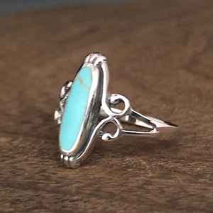 Sterling Silver Turquoise Ring Size 10 - Etsy