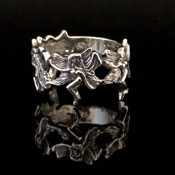 Silver Fairy Ring Size 11 // Fairy Ring // 925 Sterling Silver // Hand Cast // Sterling Fairy Ring // Fantasy Jewelry