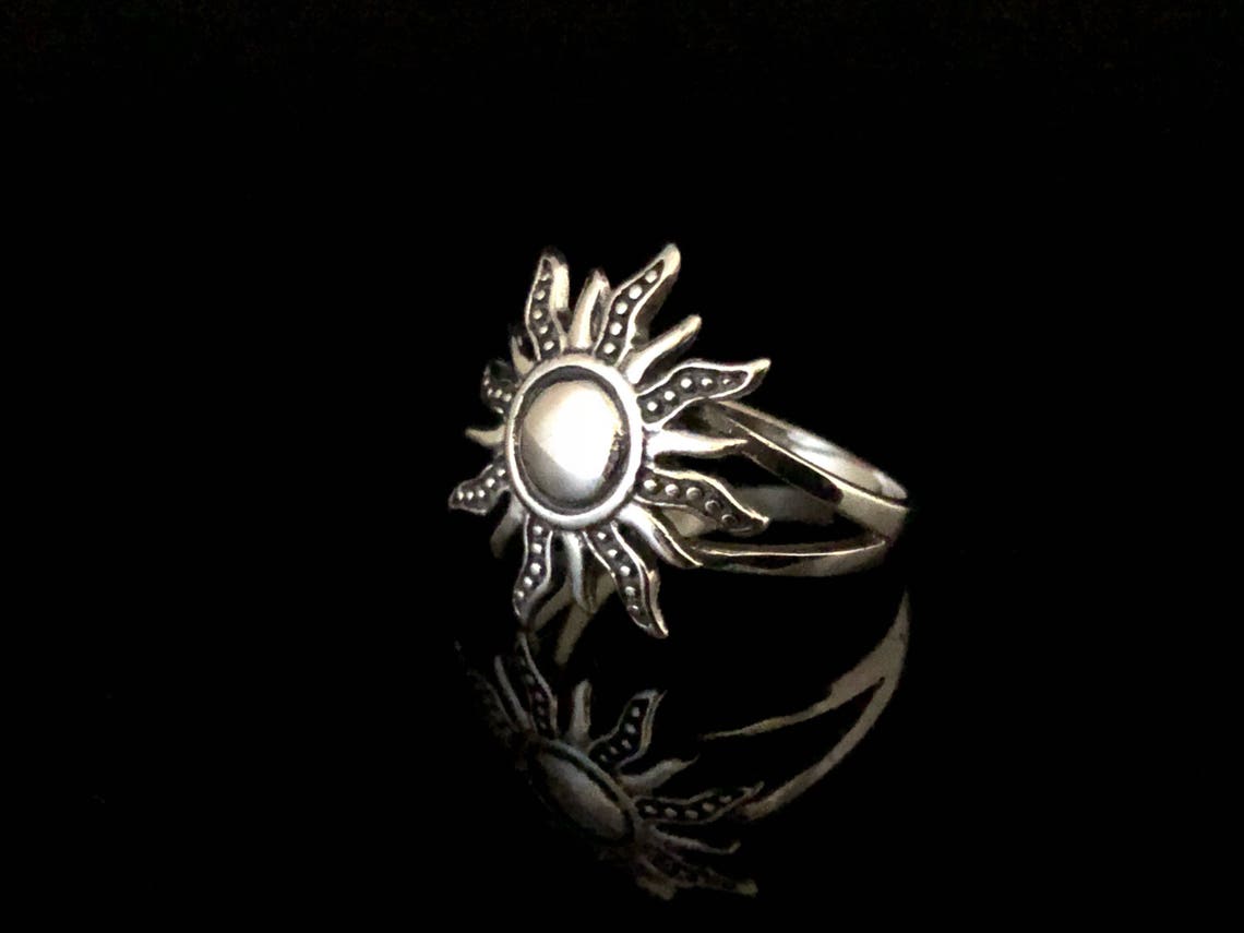 Sun Ring // Silver Sun Ring // 925 Sterling Silver // Sterling Sun Ring ...