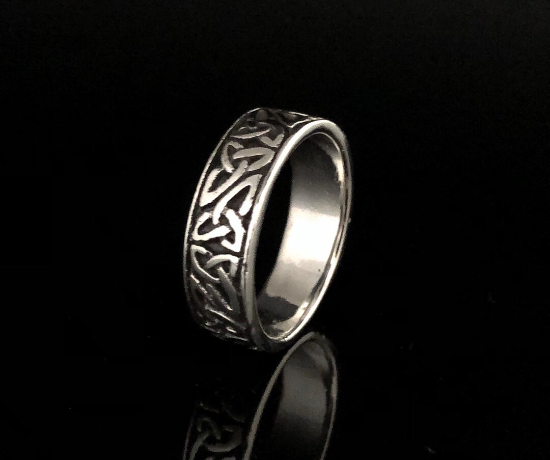 Celtic Trinity Band Silver Ring // 925 Sterling Silver // - Etsy