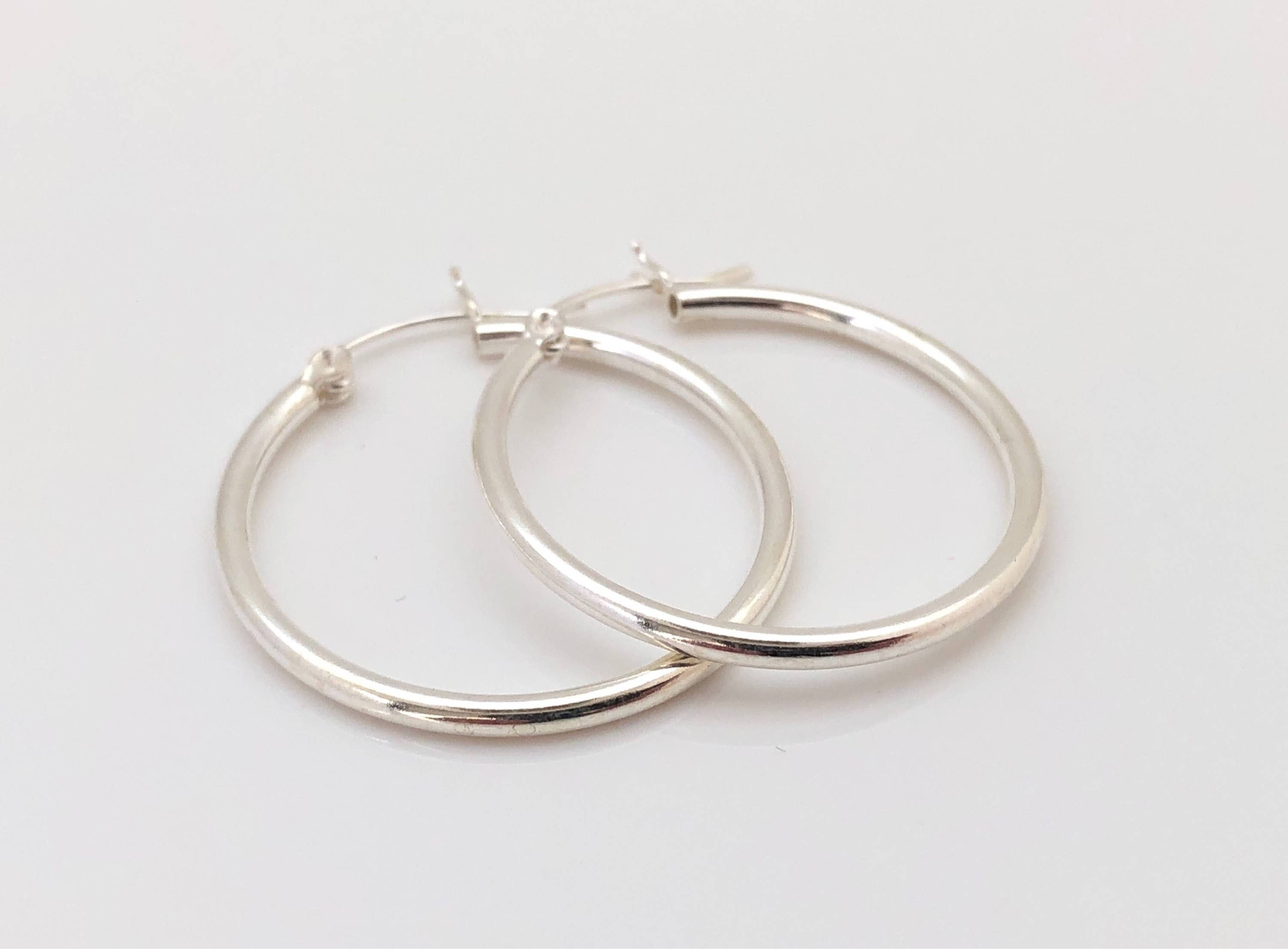 Small to Medium Size Hoop Earrings // 925 Sterling Silver // | Etsy