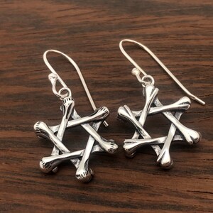 Silver Star Earrings // 925 Sterling Silver // Oxidized // Star of David Earrings