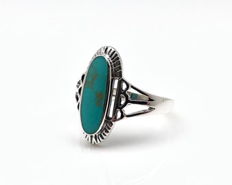 Southwest Style Turquoise Ring // 925 Sterling Silver // Sizes 4 to 11 Available