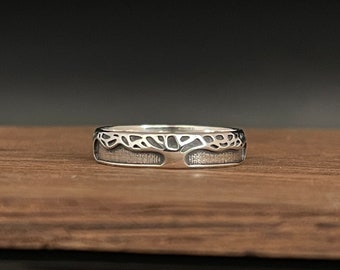 Levensboom zilveren band ring//925 sterling zilver//levensboom ring