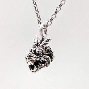 Dragon Charm - 925 Sterling Silver- Oxidized Finish - Hand Cast