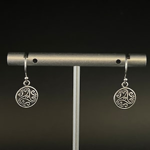 Small Triskelion Earrings // 925 Sterling Silver // Circular Triskelion Celtic Earrings // Celtic  Jewelry