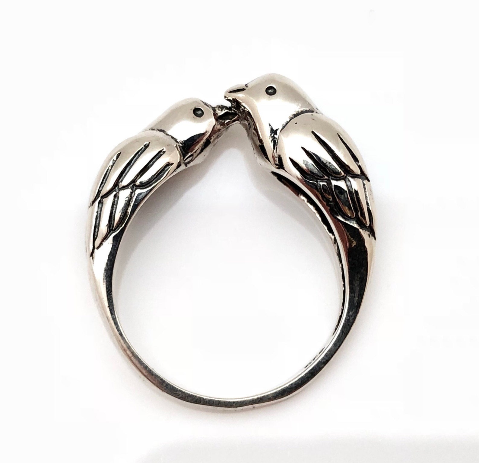 Sparrows Ring Silver Sparrow Ring // Silver Bird Ring // - Etsy