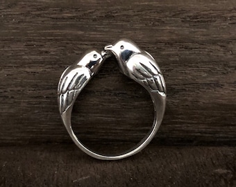 Sparrows Ring - Silver Sparrow Ring // Silver Bird Ring // Sterling Bird Ring // 925 Sterling Silver