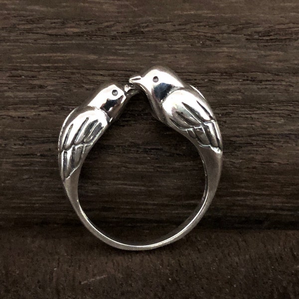 Sparrows Ring - Silver Sparrow Ring // Silver Bird Ring // Sterling Bird Ring // 925 Sterling Silver