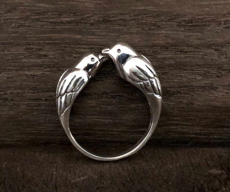 Sparrows Ring Silver Sparrow Ring // Silver Bird Ring // Sterling Bird Ring // 925 Sterling Silver image 1