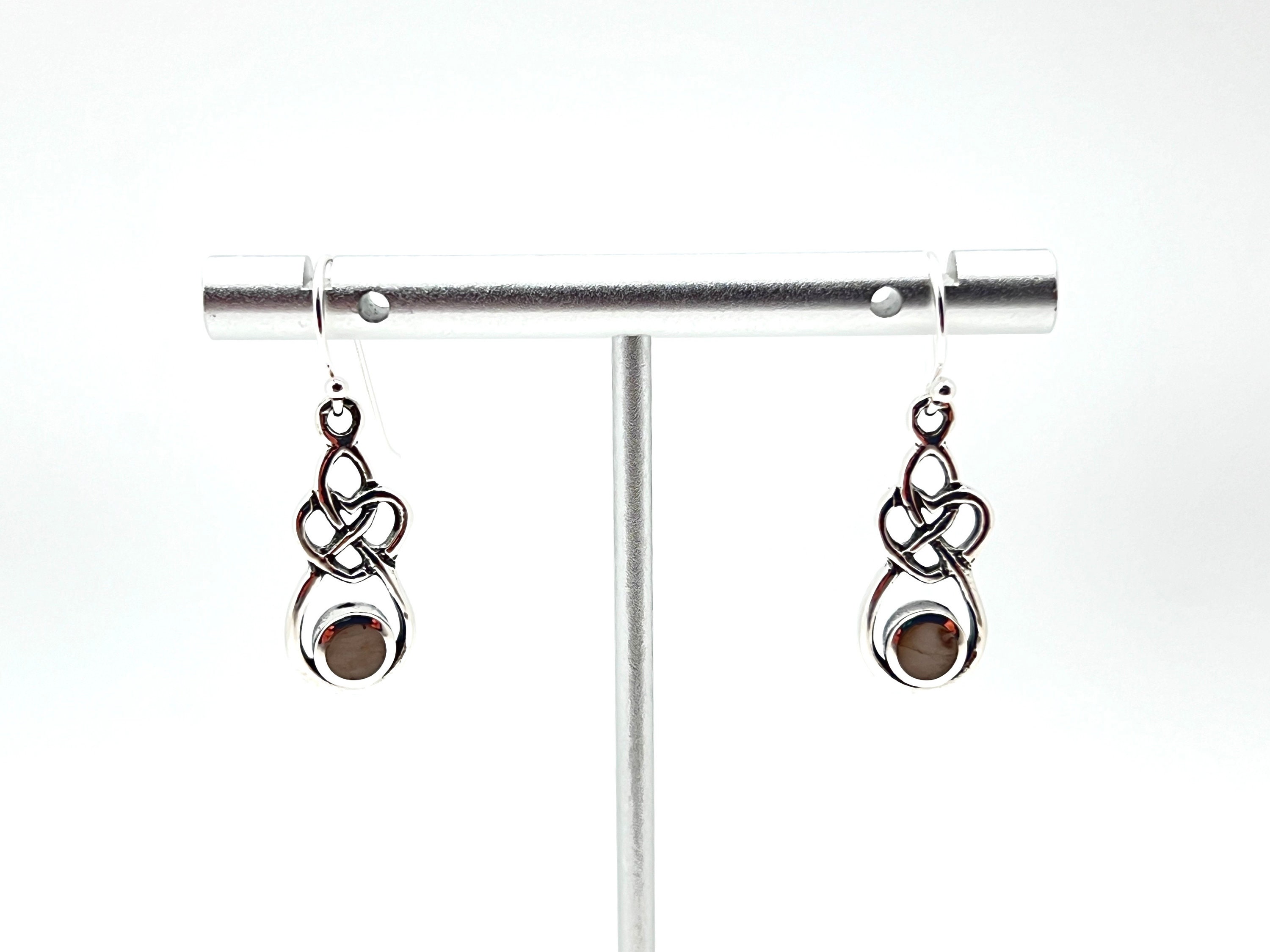 YAFEINI Orecchini Celtica A Cerchio Con Pietra Di Luna In Argento Sterling 925 Donna
