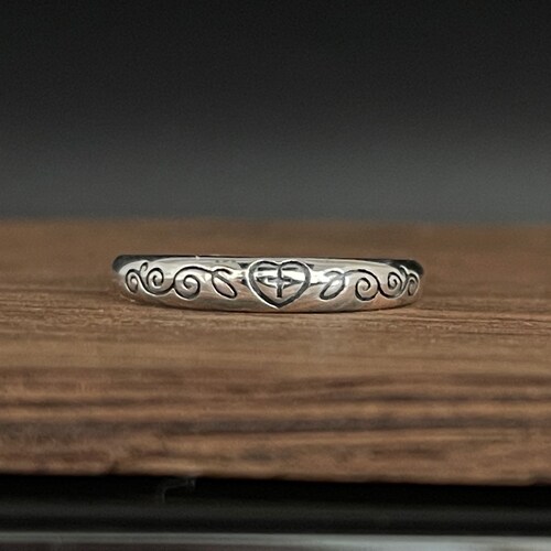 Dainty Heart Purity Ring Etsy