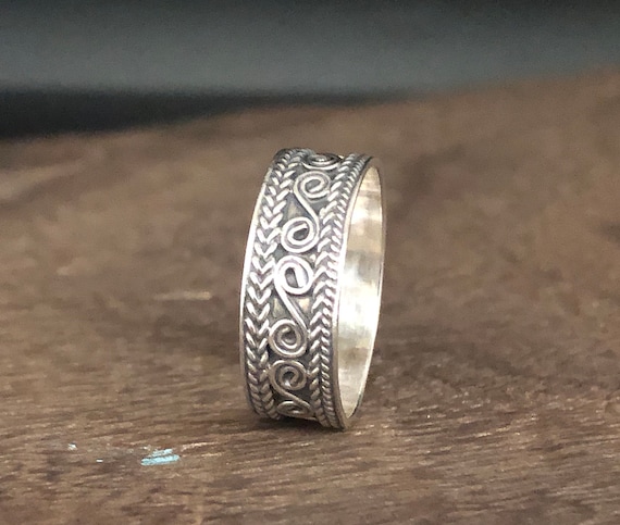Sterling Silver Bali Swirl Band Rings Sterling Silver Bali Swirl Band Rings