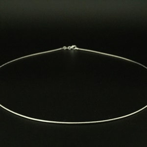 Thin Silver Wire Choker // 925 Sterling Silver // 1.5mm Gage // Lobster Clasp