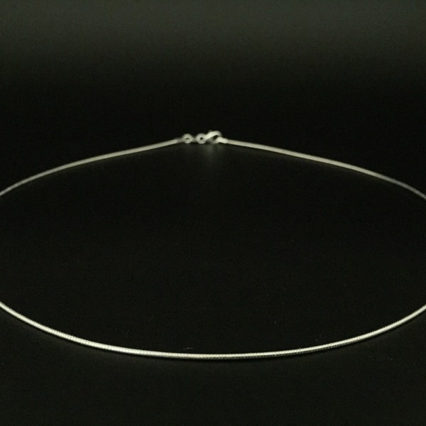 Thin Silver Wire Choker // 925 Sterling Silver // 1.5mm Gage // Lobster Clasp