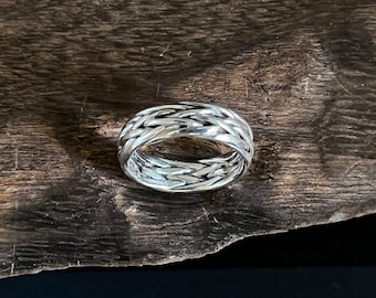 Braided Sterling Silver Ring: Handcrafted 925 Silver Band