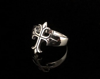 Medieval Cross Ring  // Silver Medieval Cross Ring // Silver Cross Ring // 925 Sterling Silver // Religious Jewelry