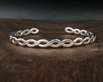 Celtic Braid Cuff Bracelet - 925 Sterling Silver - Celtic Jewelry