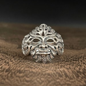 Green Man Viking Ring // 925 Sterling Silver // Viking Ring
