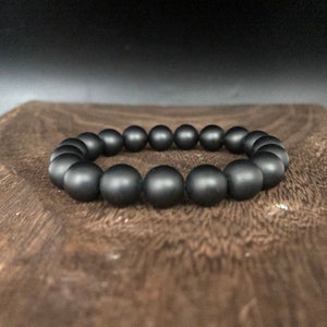 Stretchy Black Onyx Bead Bracelet - Fits 7 to 8 Inch Wrist - 10mm Onyx Bead Bracelet