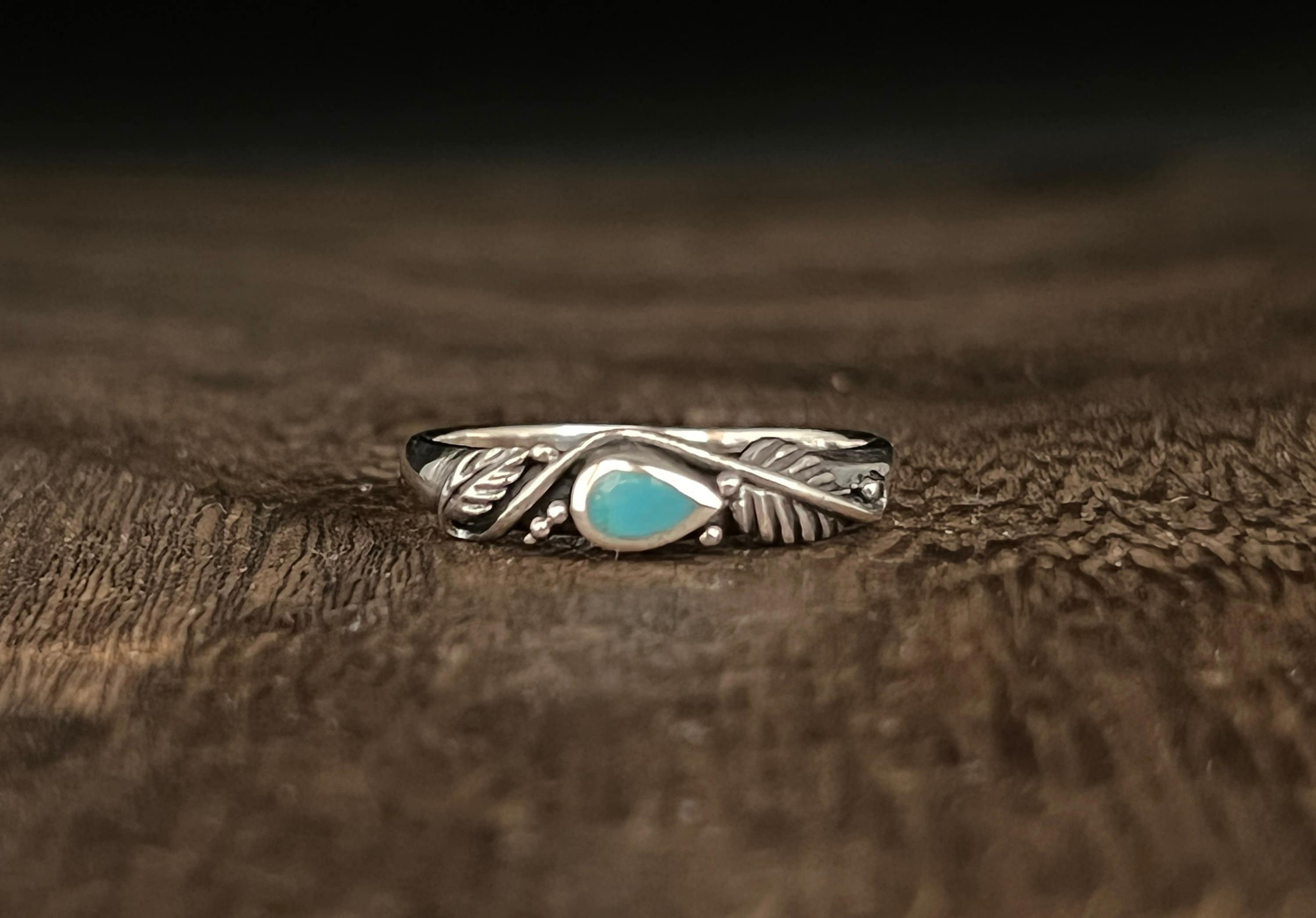 • LEAF • Turquoise + Silver Ring