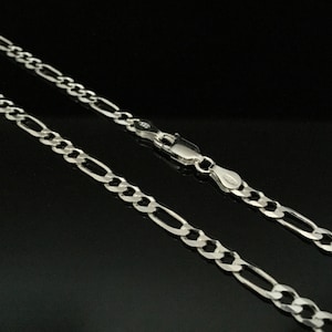 Figaro Chain Necklace // 925 Sterling Silver // Medium Gage Figaro Chain // 100 Gage Figaro Chain // 4mm Figaro Chain // Figaro Chain