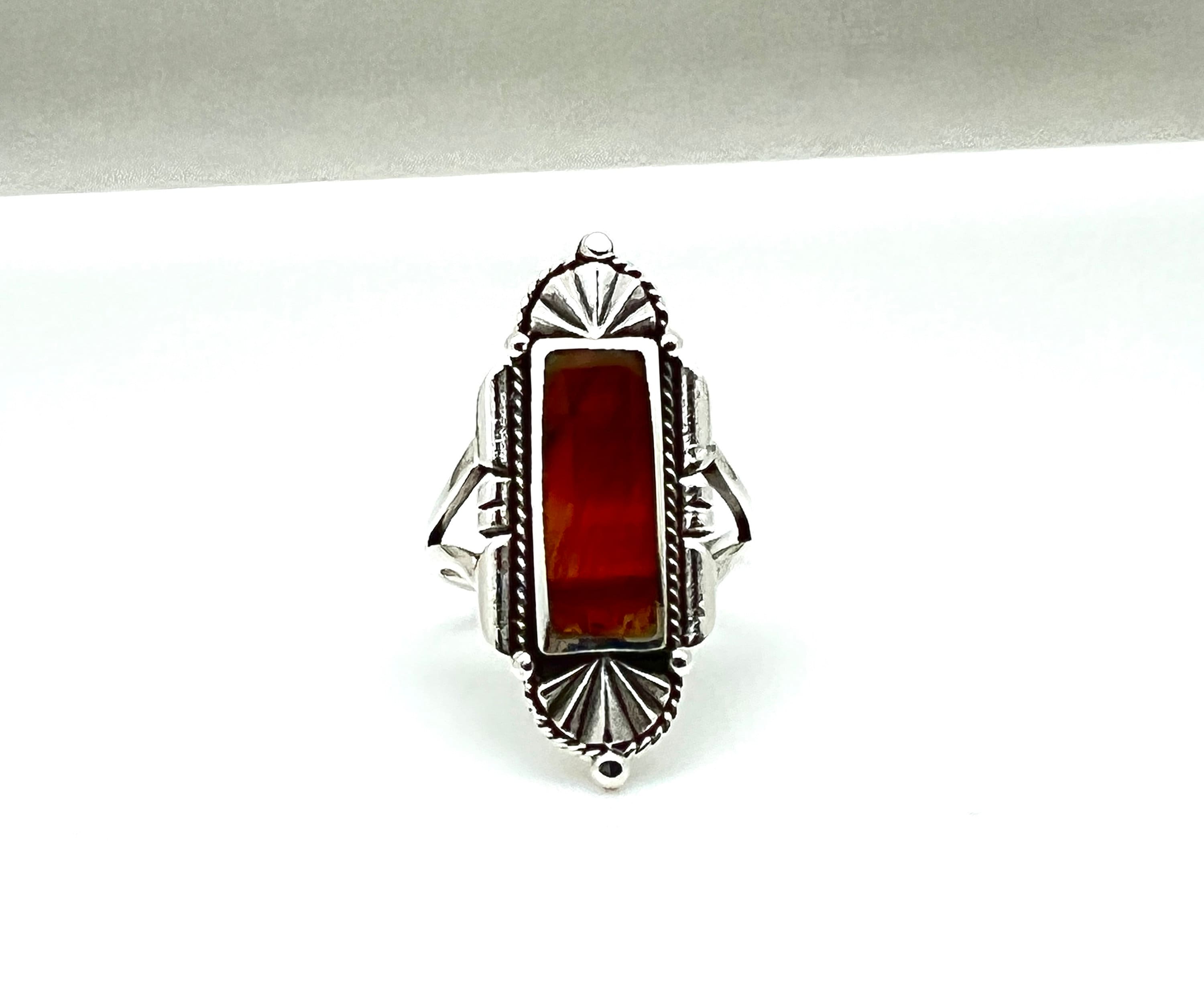 Anello Donna In Argento Sterling 925 Fatto A Mano, Stile Boho Con Pietre Naturali Onice, Occhio Di Tigre, Corniola E Agata, Taglia 22 - 6