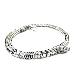 Squared Silver Wheat Chain // 925 Sterling Silver // 2.5mm // Handmade // 18 to 24 Inch Lengths