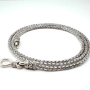 Thin Bali Foxtail Chain // 925 Sterling Silver // Silver Foxtail Necklace // 7 to 30 Inch Lengths