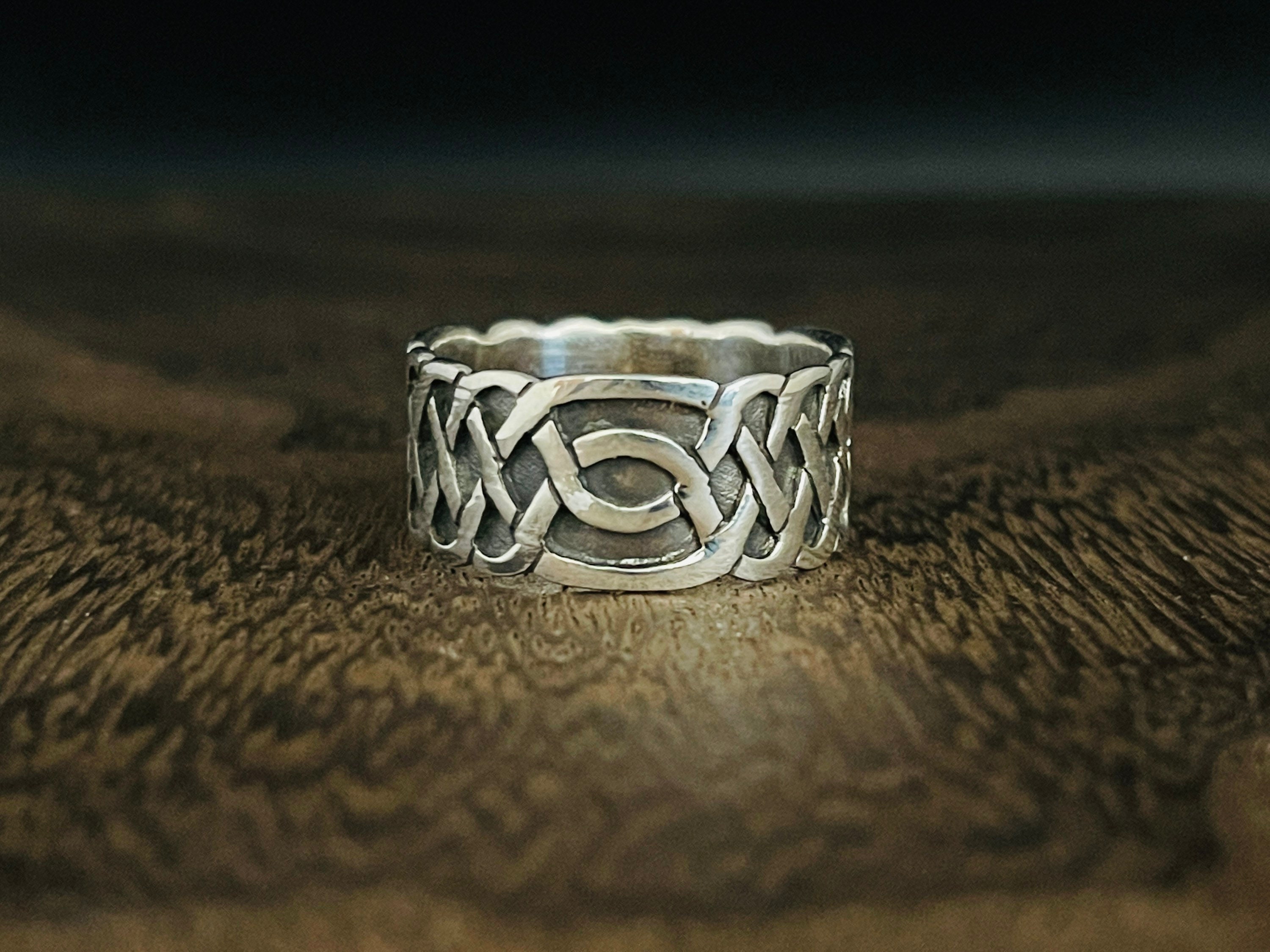 Keltischer Ring Aus 925er Sterlingsilber – Bandring 5 Mm, Handarbeit, Als Partnerring Oder Freundschaftsring