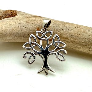 Celtic Trinity Tree of Life Charm - 925 Sterling Silver - Handmade -- Celtic Jewelry