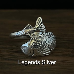 Silver Fish Ring // 925 Sterling Silver // Size 6 to 10