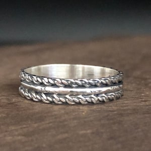 Anillo de plata con diseño rústico balinés // Anillo balinés oxidado // Plata de ley 925
