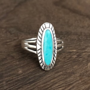 Turquoise ring in Southwest-stijl // Turquoise zilveren ring // 925 sterlingzilver
