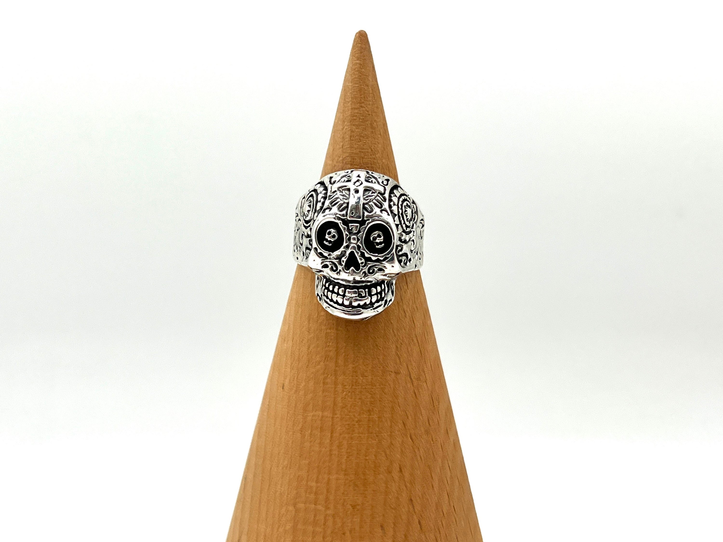 Day of the Dead Skull Ring - 925 Sterling Silver - Day of the Dead ...