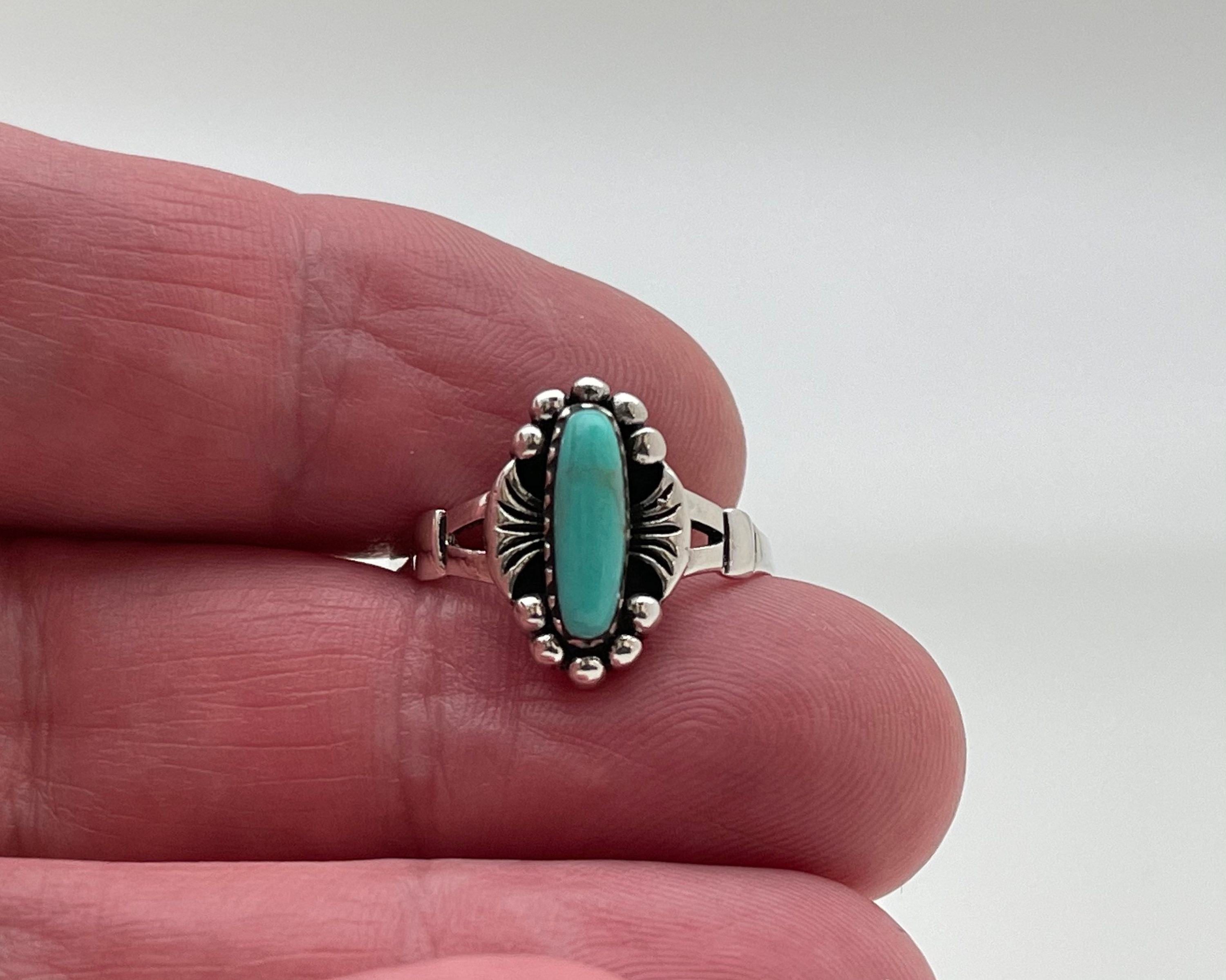 Vintage Southwest Style Turquoise Ring // 925 Sterling Silver - Etsy