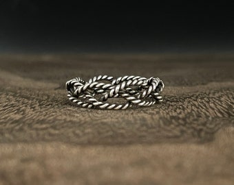 Rustic Rope Braid Silver Ring // 925 Sterling Silver // Celtic Rope Band Ring