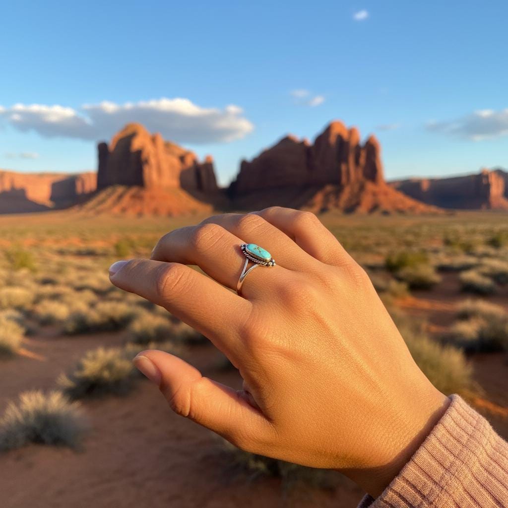Vintage Southwest Turquoise Ring // 925 Sterling Silver // Oxidized ...