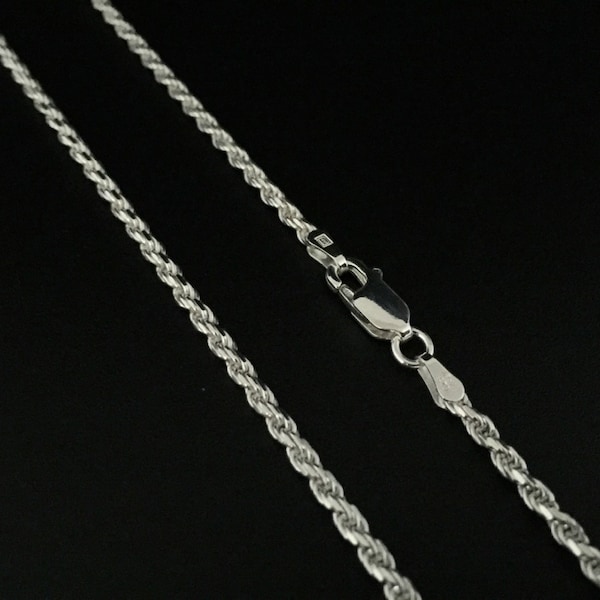 Medium Silver Rope Chain // 925 Sterling Silver // 2.2mm Gage // Medium Gage