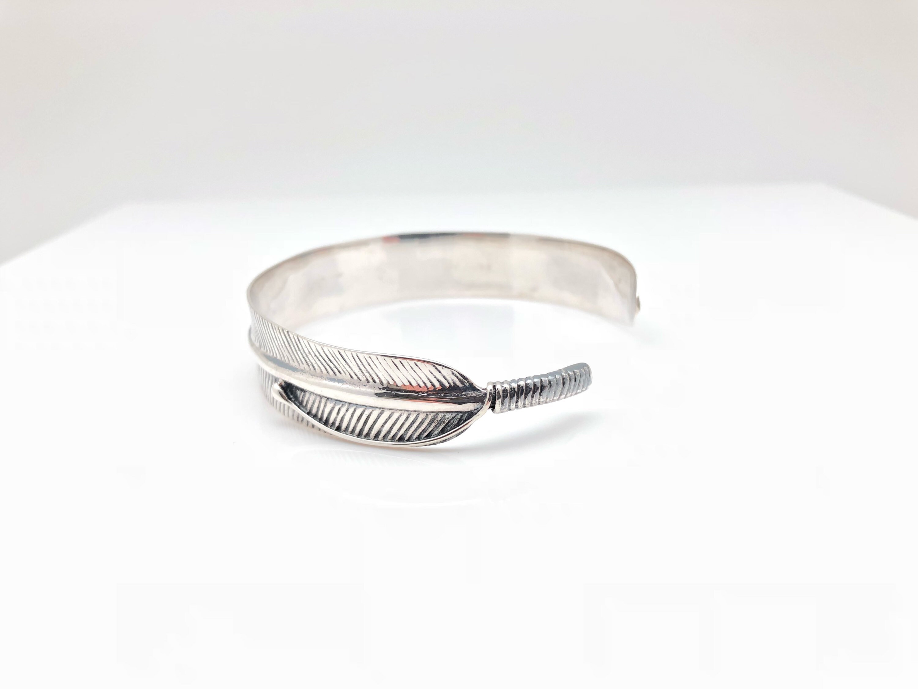 Feather Bracelet - Silver Feather Bracelet - Silver Feather Cuff Bracelet - 925 Sterling Silver -- Legends Silver Feather Bracelet - Silver Feather Bracelet - Silver Feather Cuff Bracelet - 925 Sterling Silver -- Legends Silver