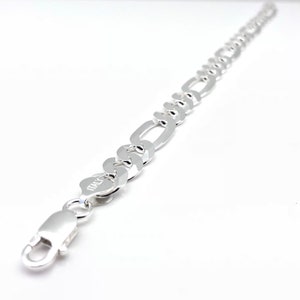 Figaro Necklace// Super Flat Silver Figaro Necklace // 220 Gage Figaro Bracelet // 10mm Figaro Necklace // Sterling Silver