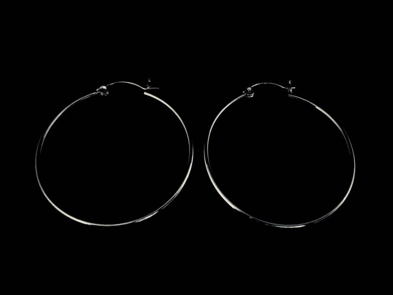 Medium Size Hoop Earrings // 925 Sterling Silver // 30mm Etsy