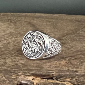 Dragon Signet Ring // 925 Sterling Silver // Handcrafted Dragon Ring // Size 8 to 11